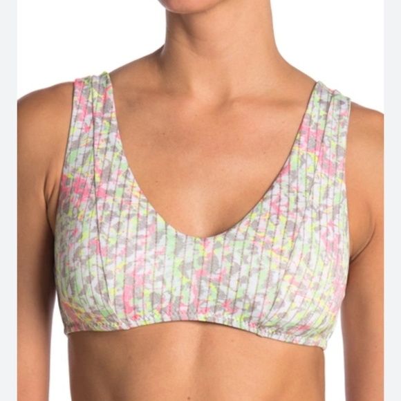 NWT Becca Swim Suit Top Neon Animal Print Size Large - Picture 1 of 8